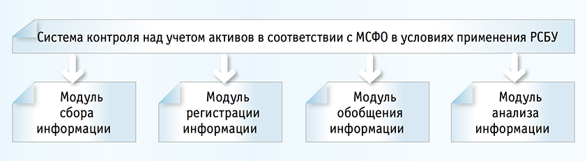 Рис. 2. Структура системы контроля над учетом активов в соответствии с МСФО в условиях применения РСБУ